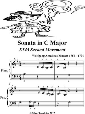 cover image of Sonata in C Major K545 Second Movement Beginner Piano